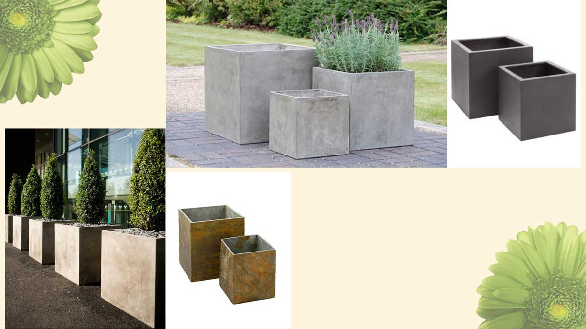 Cube and Square Garden Pots and Planter Boxes