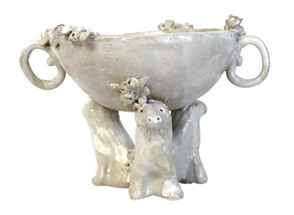 8. Lion Handmade Ceramic Serving Bowl